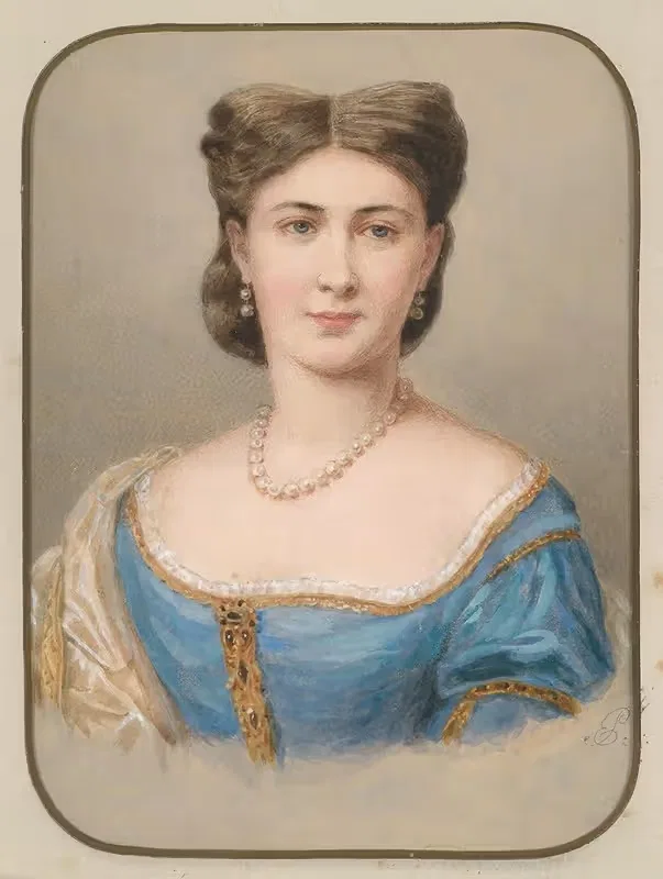 Bildnis einer Dame in blauem Seidenkleid — Emanuel Thomas Peter