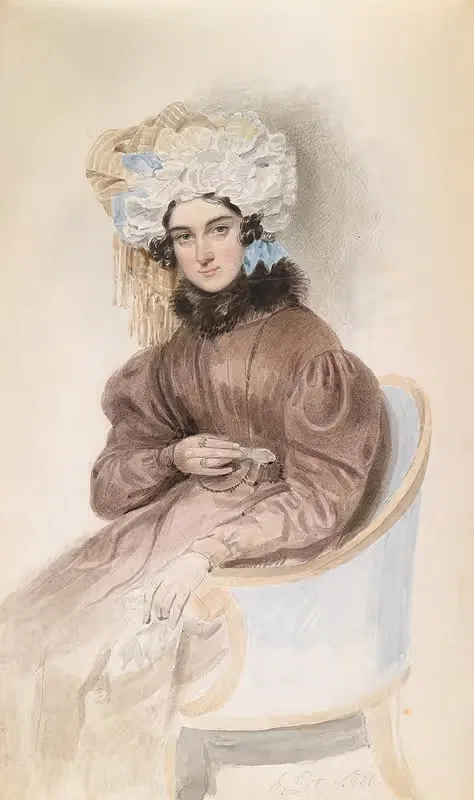 Портрет сидящей дамы с рюшами by Эмануэль Томас Петер, 1831 — digital art print download