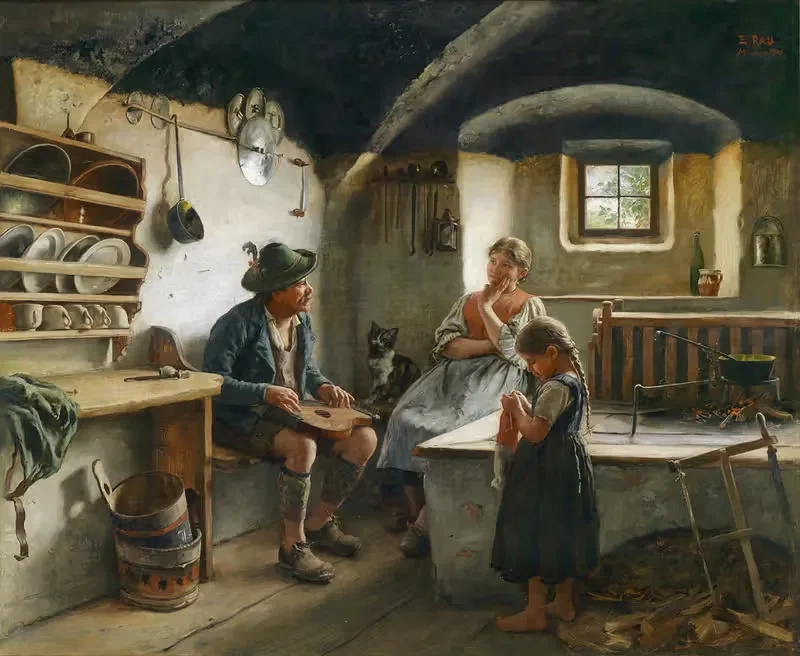 Der Zitherspieler by Emil Rau, 1890 — digital art print download