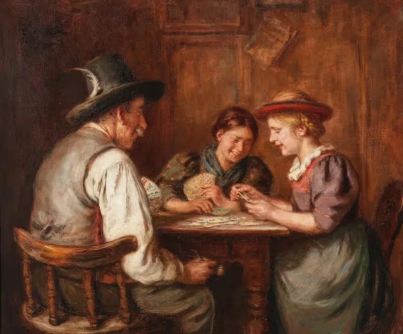 Игроки в карты by Эмма Мюллер фон Зеехоф, 1923 — digital art print download