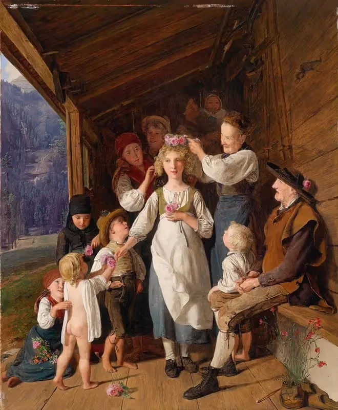 Венчальная подруга by Фердинанд Георг Вальдмюллер, 1843 — digital art print download
