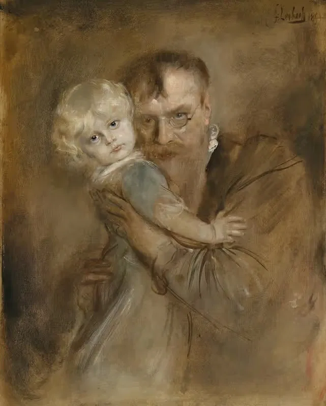 Автопортрет с дочерью Марион by Франц фон Ленбах, 1894 — digital art print download