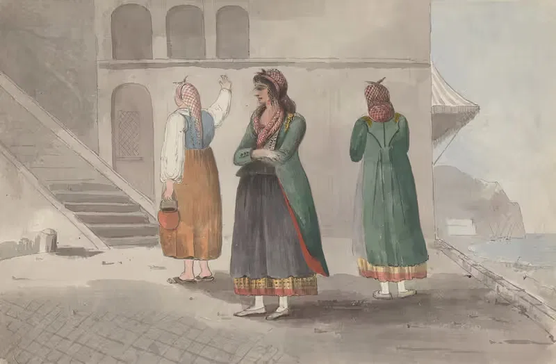 Costume at Procida-Naples by Isaac Weld, 1818 — digital art print download