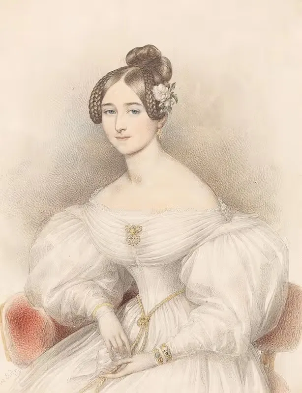 Портрет молодой дамы by Иоганн Непомук Эндор, 1834 — digital art print download