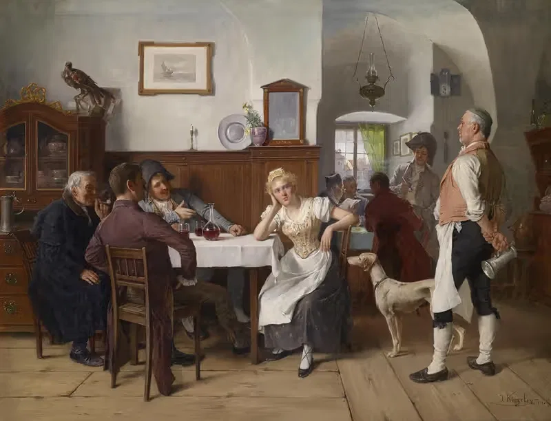 Im Wirtshaus by Josef Kinzel, 1900 — digital art print download