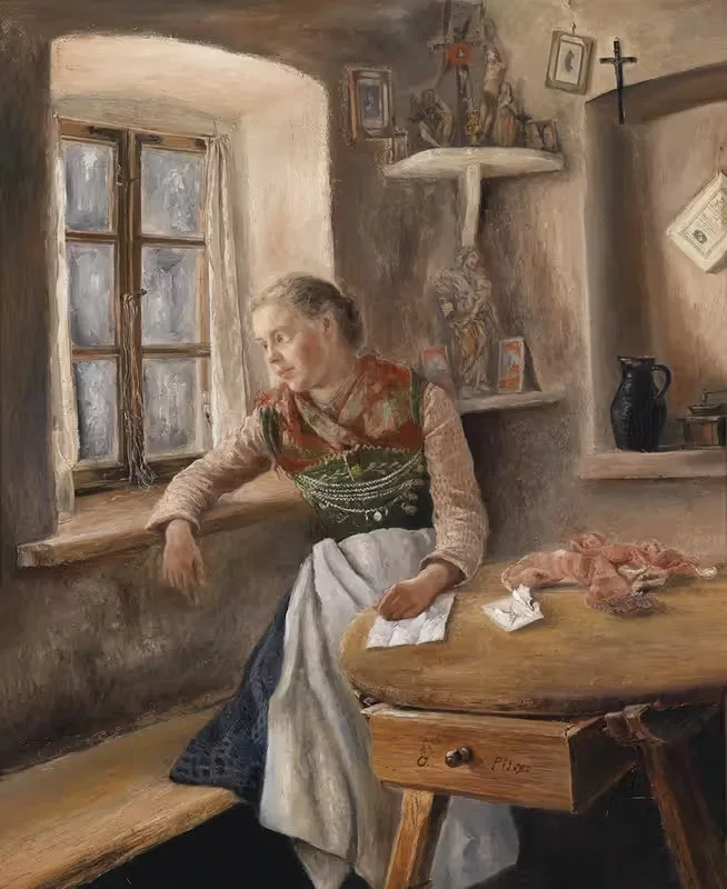 Mädchen am Fenster by Otto Piltz — digital art print download