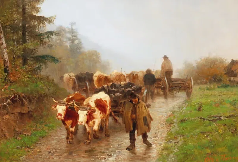 Farmer with Team of Oxen — Otto von Thoren
