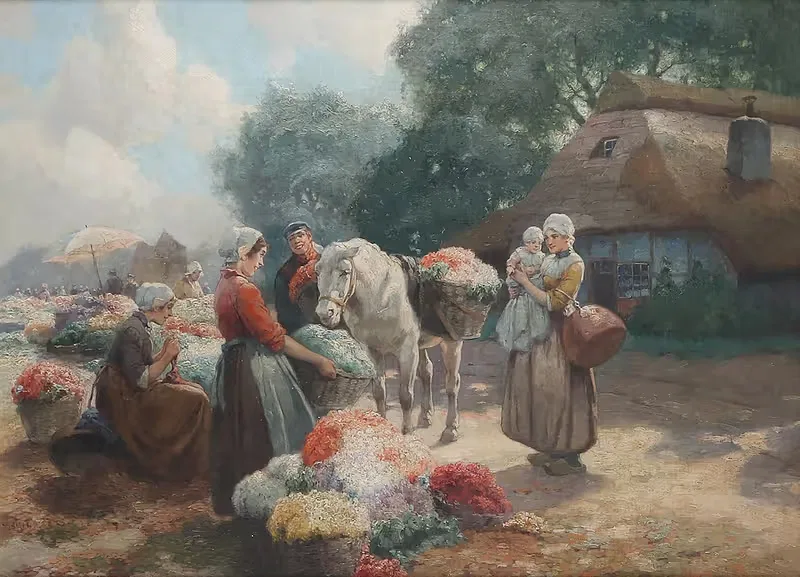 Голландский цветочный рынок by Рудольф Альфред Хёгер — digital art print download