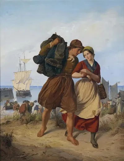 Возвращение рыбака by Рудольф Йордан, 1837 — digital art print download