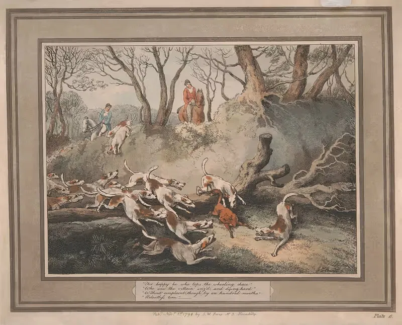 'For happy he who tops the wheeling chace' — Samuel Howitt
