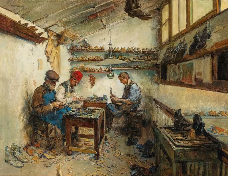 Обувная мастерская by Теодор Йозеф Этофер, 1914 — digital art print download