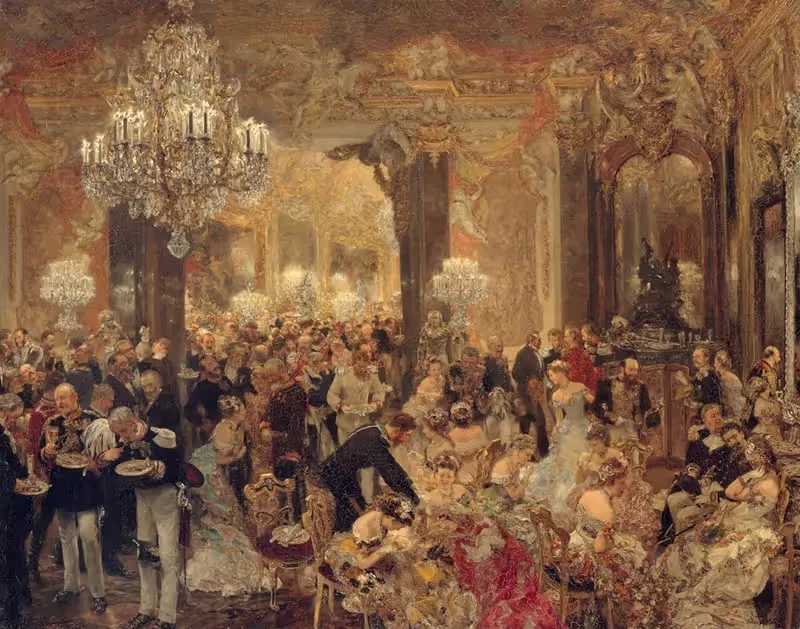 Ужин на балу by Адольф фон Менцель, 1878 — digital art print download