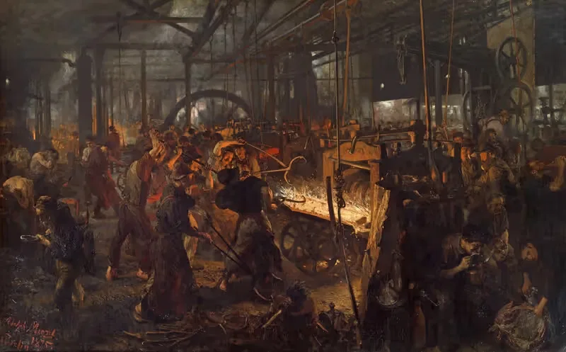 The Iron Rolling Mill (Modern Cyclopes) by Adolph von Menzel, 1875 — digital art print download