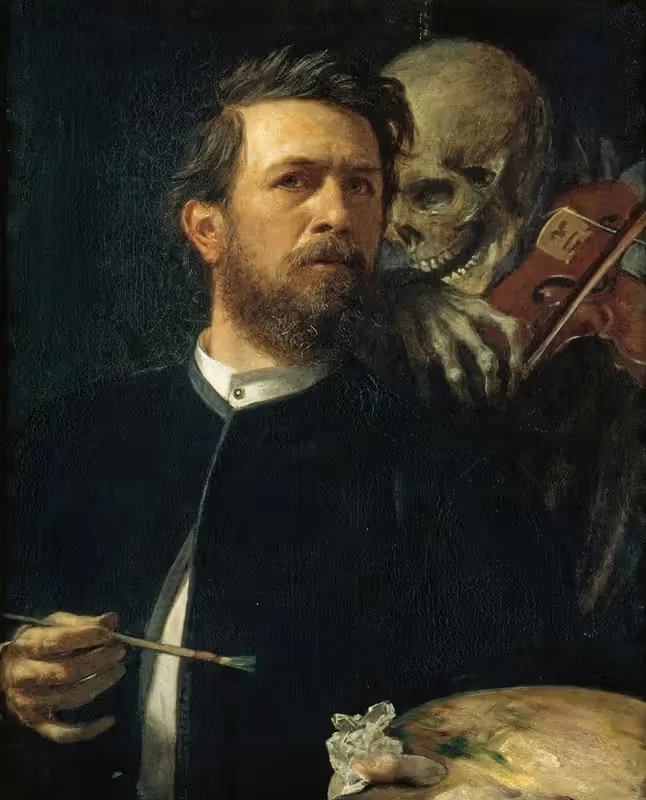 Автопортрет с игравшей Смертью by Арнольд Бёклин, 1872 — digital art print download