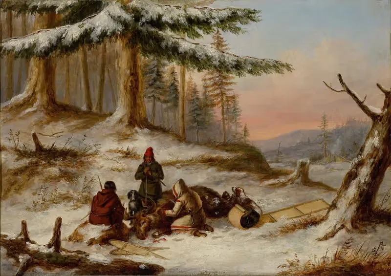 Охотники на лосей by Корнелиус Дэвид Кригхофф, 1854-1864 — digital art print download