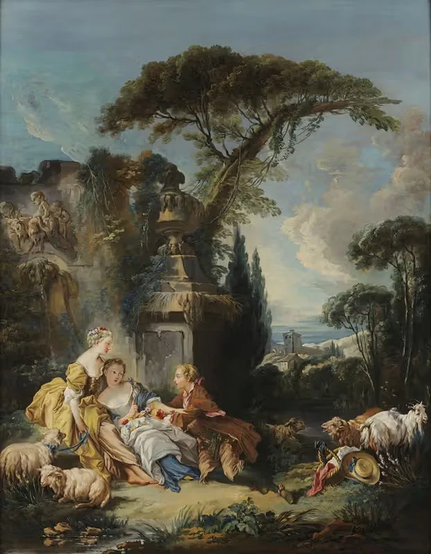 Пасторальная сцена by Франсуа Буше, 1730-1760 — digital art print download