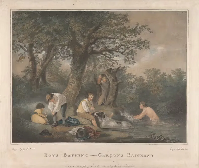 Мальчики купаются by Джордж Морланд, 1790 — digital art print download