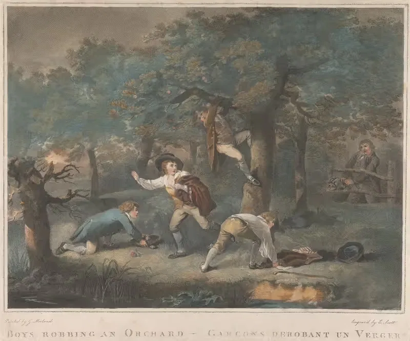 Мальчики, грабящие сад by Джордж Морланд, 1790 — digital art print download