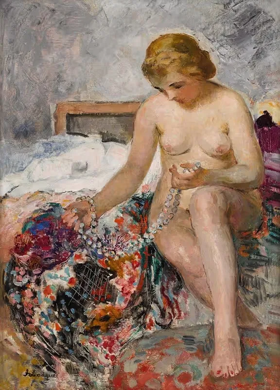 Ню с ожерельем by Анри Лебаск — digital art print download