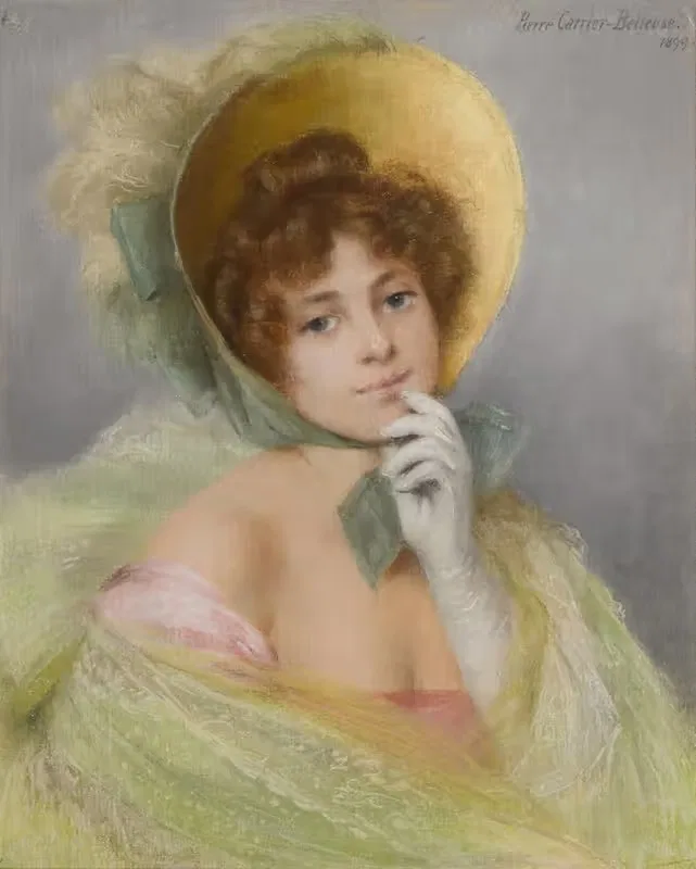 Её новый капор by Пьер Карье-Бельёз, 1899 — digital art print download