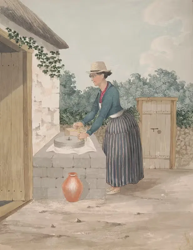Hand-mill for grinding Gofio, Tenerife — Alfred Diston