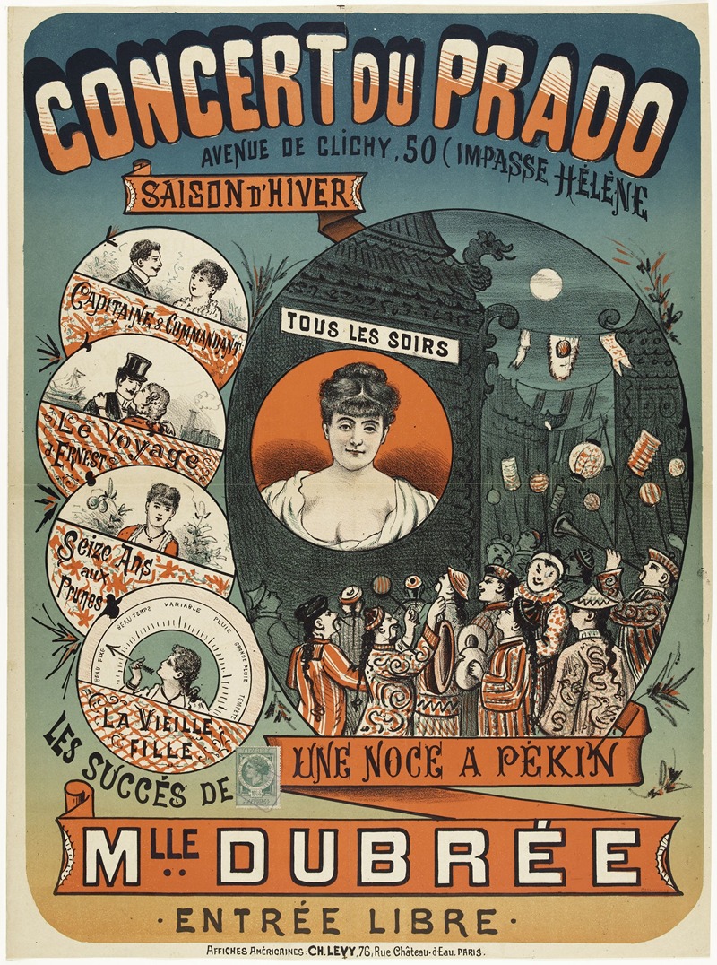 Concert Du Prado – Mlle Dubree by Imp. Charles Lévy, 1882-1888 — digital art print download