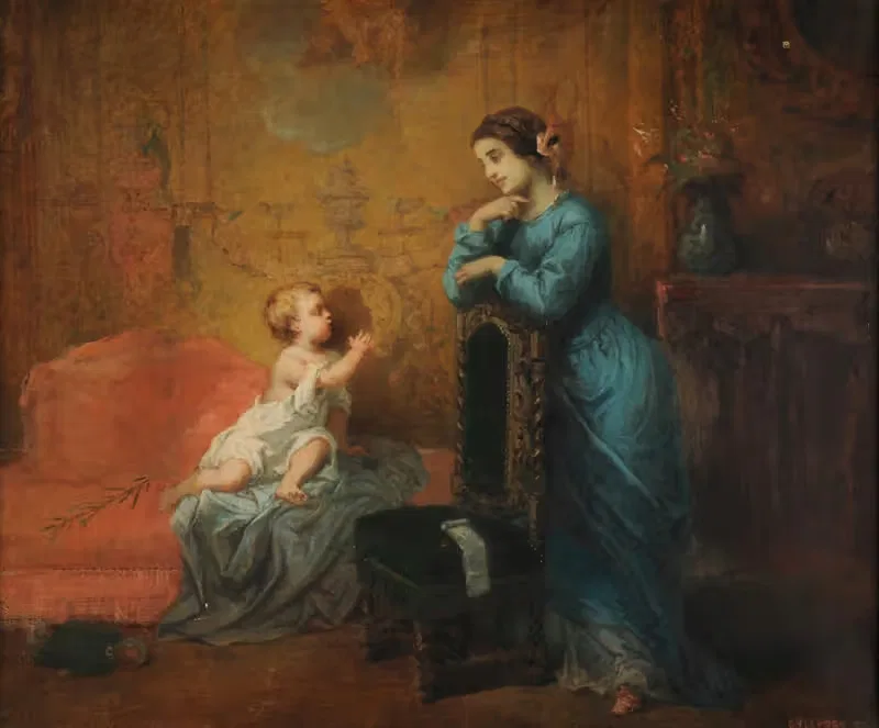 Молодая мать, художник Мар by Бернар Шапори, 1857 — digital art print download