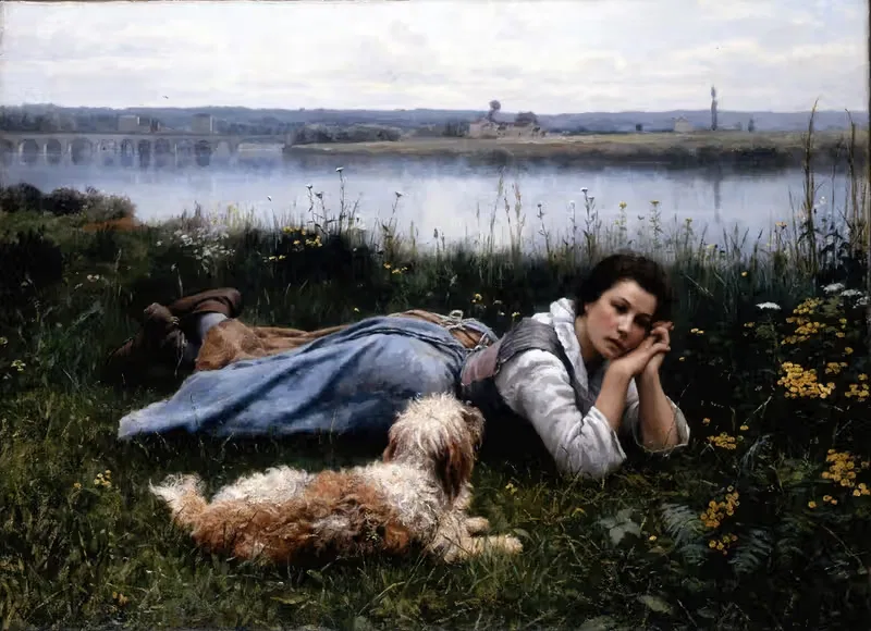 Reverie by Daniel Ridgway Knight, 1866 — digital art print download