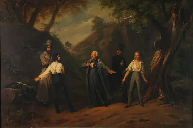 Le duel ou le curé conciliateur — Édouard-Henri-Théophile Pingret