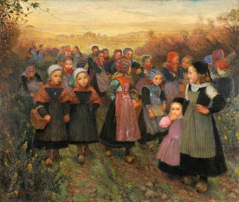 Возвращение из школы в Плугастель by Эмиль Вери, 1898 — digital art print download