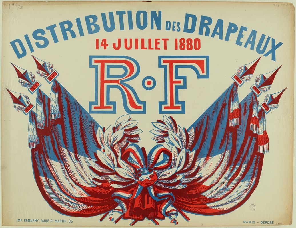 Distribution des drapeaux 14 juillet 1880 by Аноним, 1880 — digital art print download