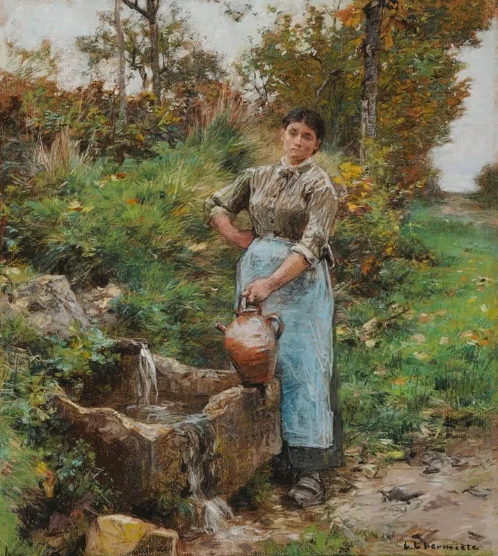 У фонтана by Леон Огюст Лермиц, 1885 — digital art print download