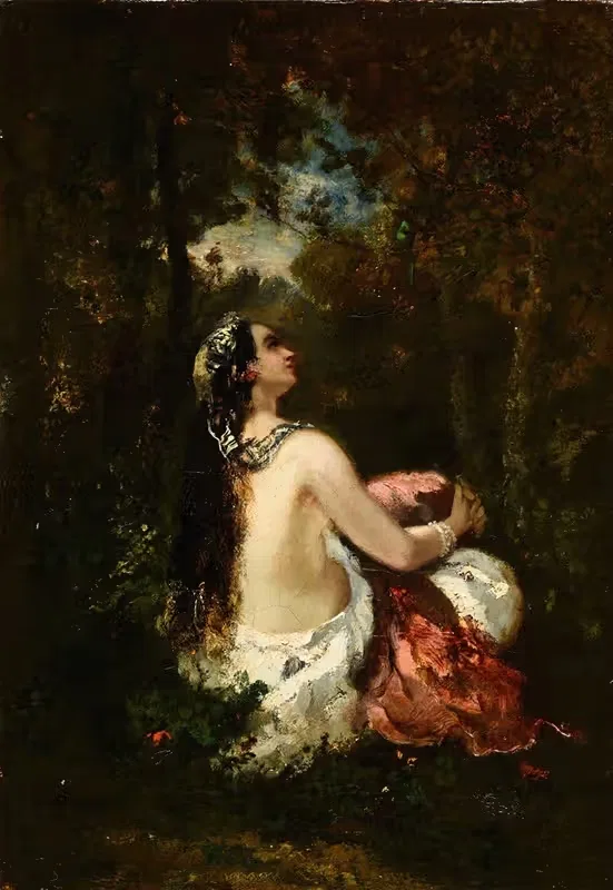 La femme à la perruche — Narcisse-Virgile Diaz de La Peña