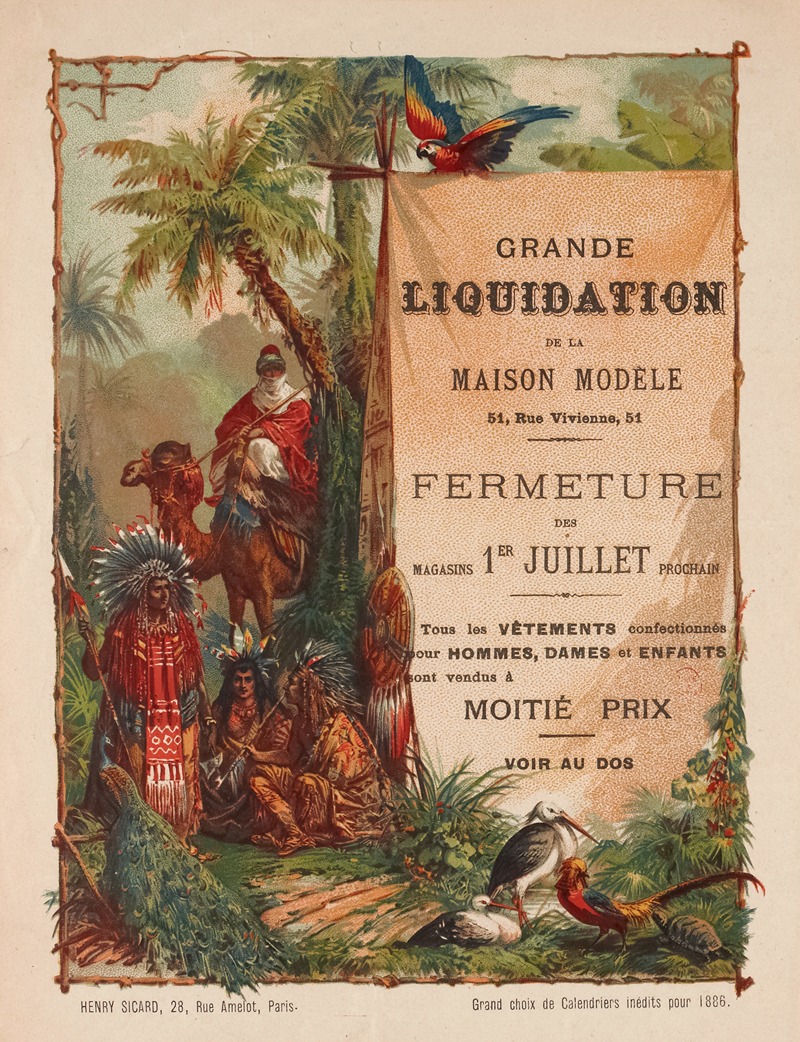 Grande liquidation de la maison Modèle by Аноним, 1886 — digital art print download