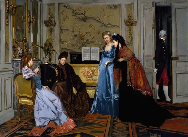 Элегантные фигуры в салоне by Альфред Стивенс, 1840-1906 — digital art print download