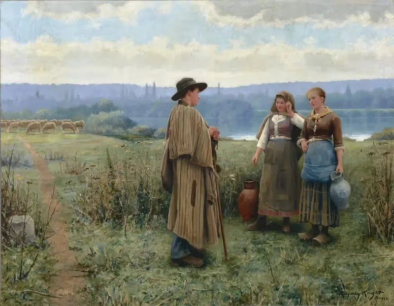 An idle moment by Daniel Ridgway Knight — digital art print download