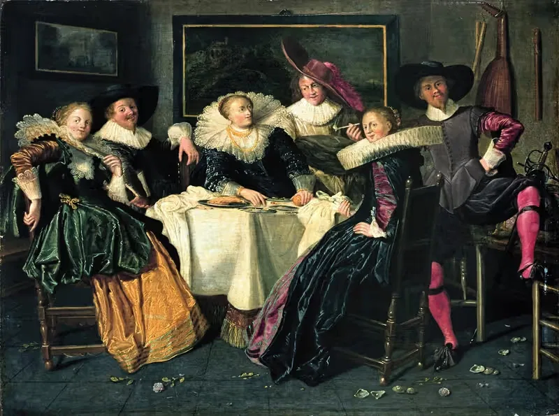 Весёлая компания by Дирк Халс, 1628 — digital art print download