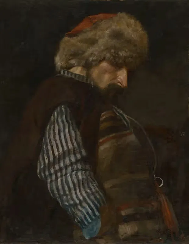 A Peasant with fur cap by Edward Mateusz Jan Römer — digital art print download