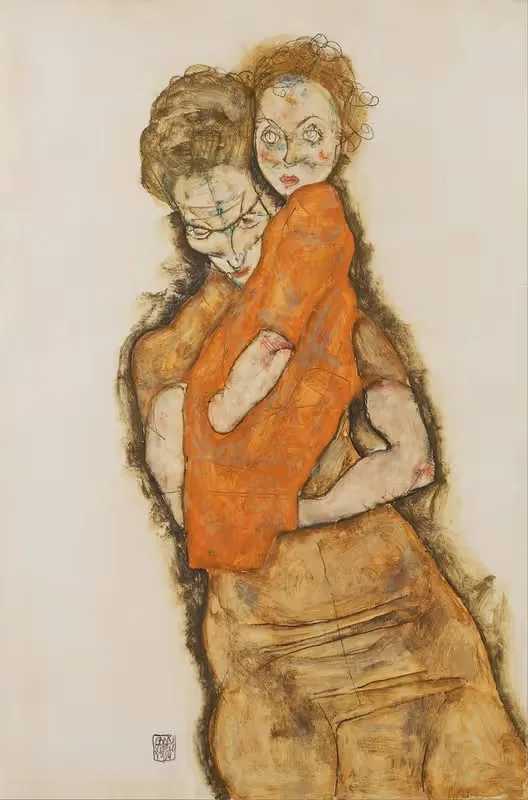 Мать и ребенок by Эгон Шиле, 1914 — digital art print download