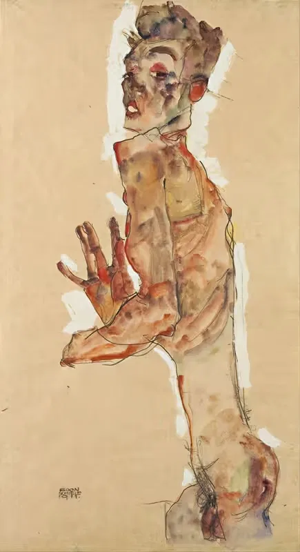 Автопортрет с расставленными пальцами by Эгон Шиле, 1911 — digital art print download
