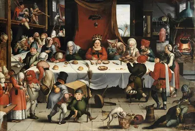 Бурлескный пир by Франс Ксавер Хендрик Вербек, 1550 — digital art print download