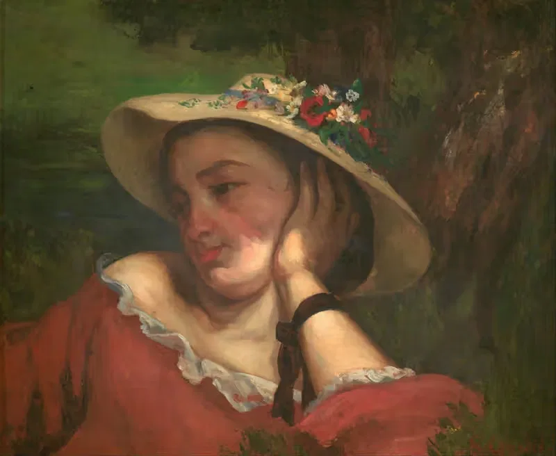 Woman with Flowers on Her Hat — Gustave Courbet