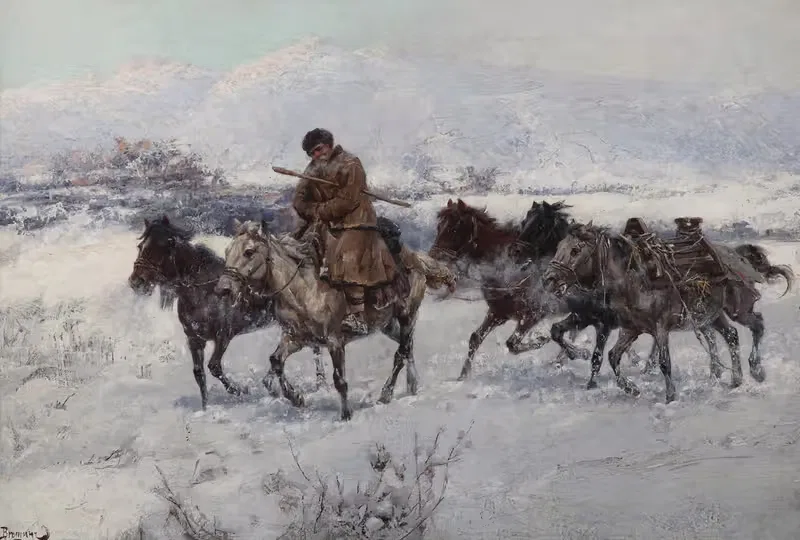 Возвращение с рынка by Ярослав Вешин, 1898 — digital art print download