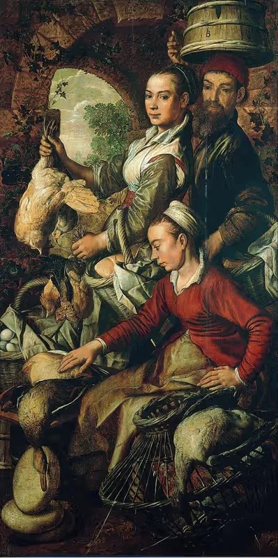 Сцена на рынке by Иоахим Бёйкелар — digital art print download