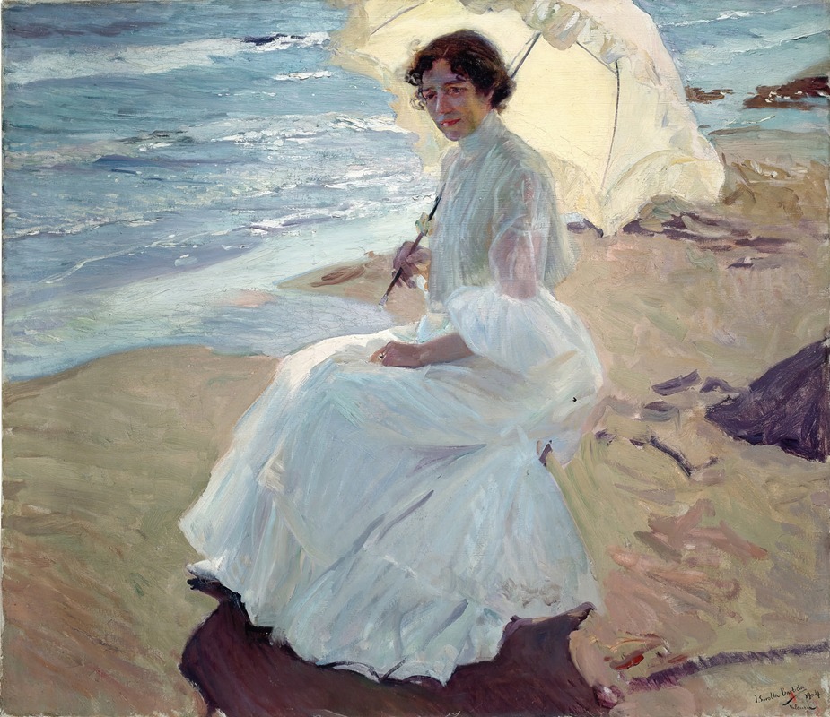 Clotilde on the Beach by Joaquín Sorolla, 1904 — digital art print download