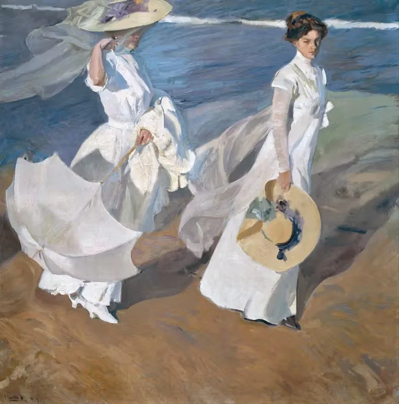 Strolling along the Seashore by Joaquín Sorolla, 1909 — digital art print download