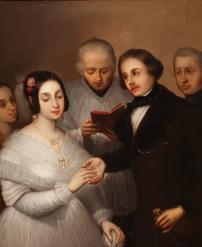 Свадьба в 1830 году by Хосе Гутьеррес де ла Вега, 1830 — digital art print download