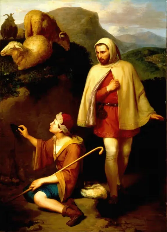 Джотто и Чимабуэ by Хосе Мария Обрегон, 1857 — digital art print download
