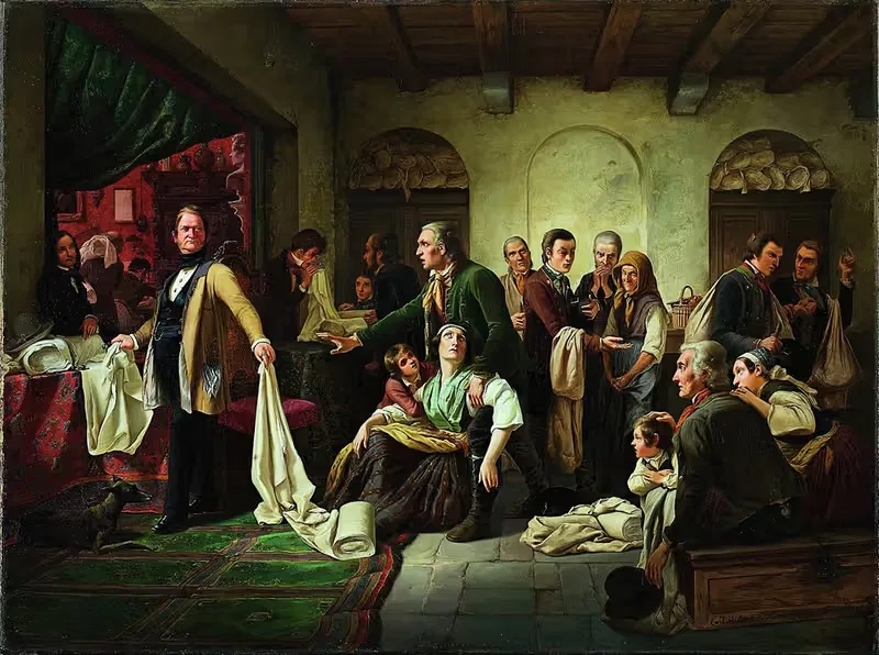 Силезские ткачи by Карл Хюбнер, 1844 — digital art print download