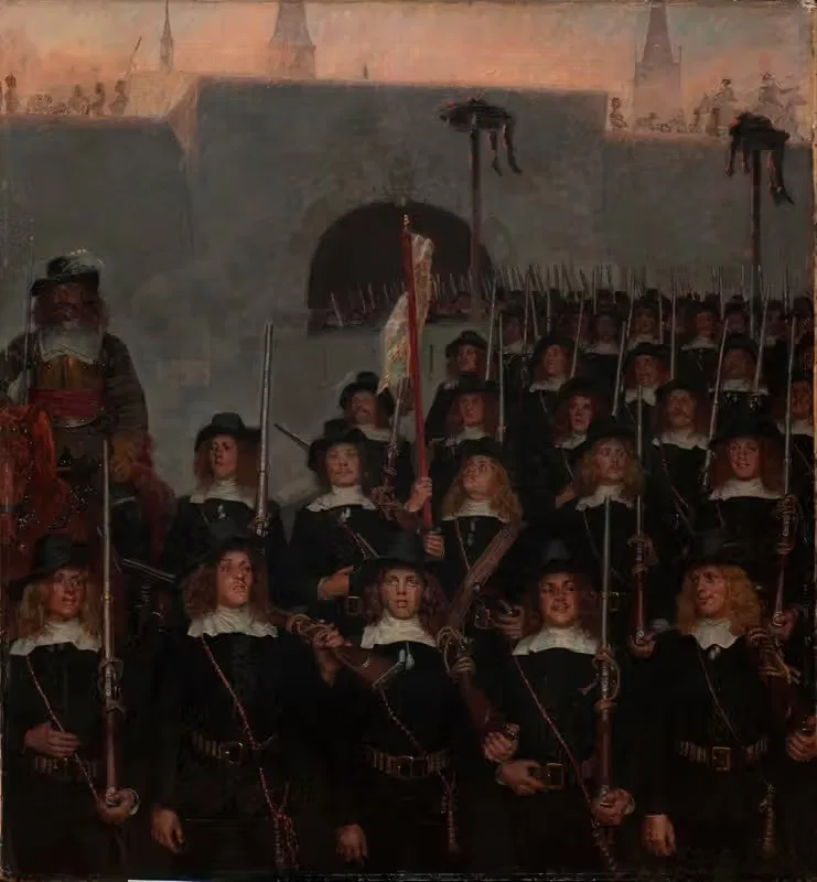 Students leave to defend Copenhagen in 1658 — Kristian Zahrtmann